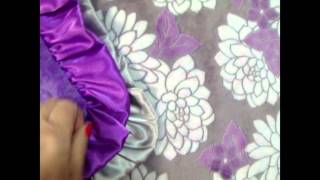 Personalized Minky Blanket Purple Flower Jewel Dot Silver Ruffle