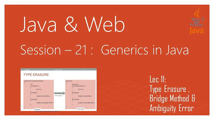 Generics in Java | #11 | Type Erasure in Java Generics | Bridge Method |  Ambiguity Error  | In Java