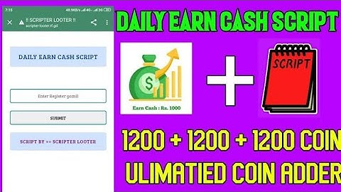 Daily Earn Cash Coin Adder Script || Daily Earn Cash App Refer Bypass Script || Daily Earn Cash
