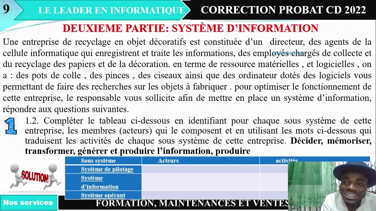 correction sujet probatoire CD info 2022