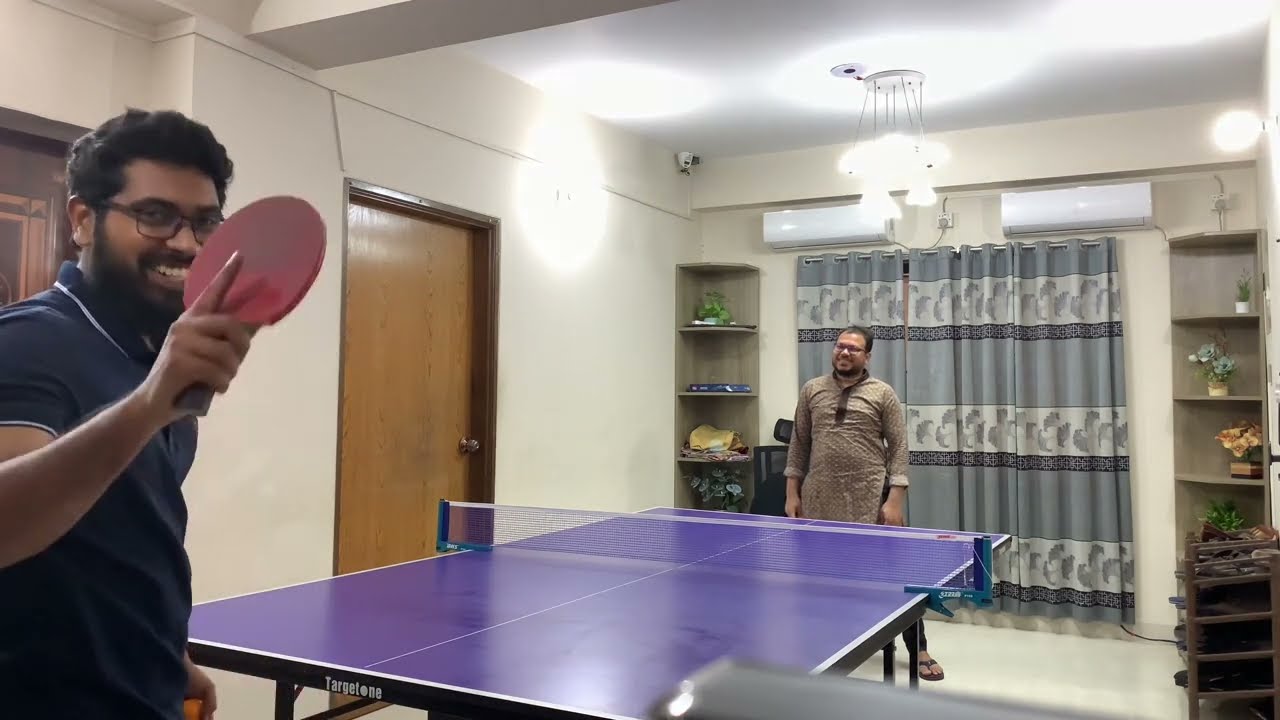 Recent table tennis game in office 