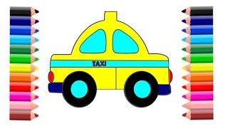 #Coloring Pages Video For Kids|Taxi Drawing & Coloring|Learn Colors #RaiyanToysMaker screenshot 5