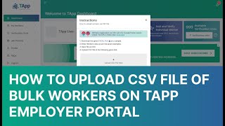 How to upload CSV file of bulk workers for police verification TApp employer portal Tasdeeq Pakistan screenshot 4