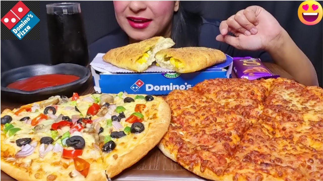 Domino's Cheese Burst & Veggie Paradise Pizza With Garlic Bread