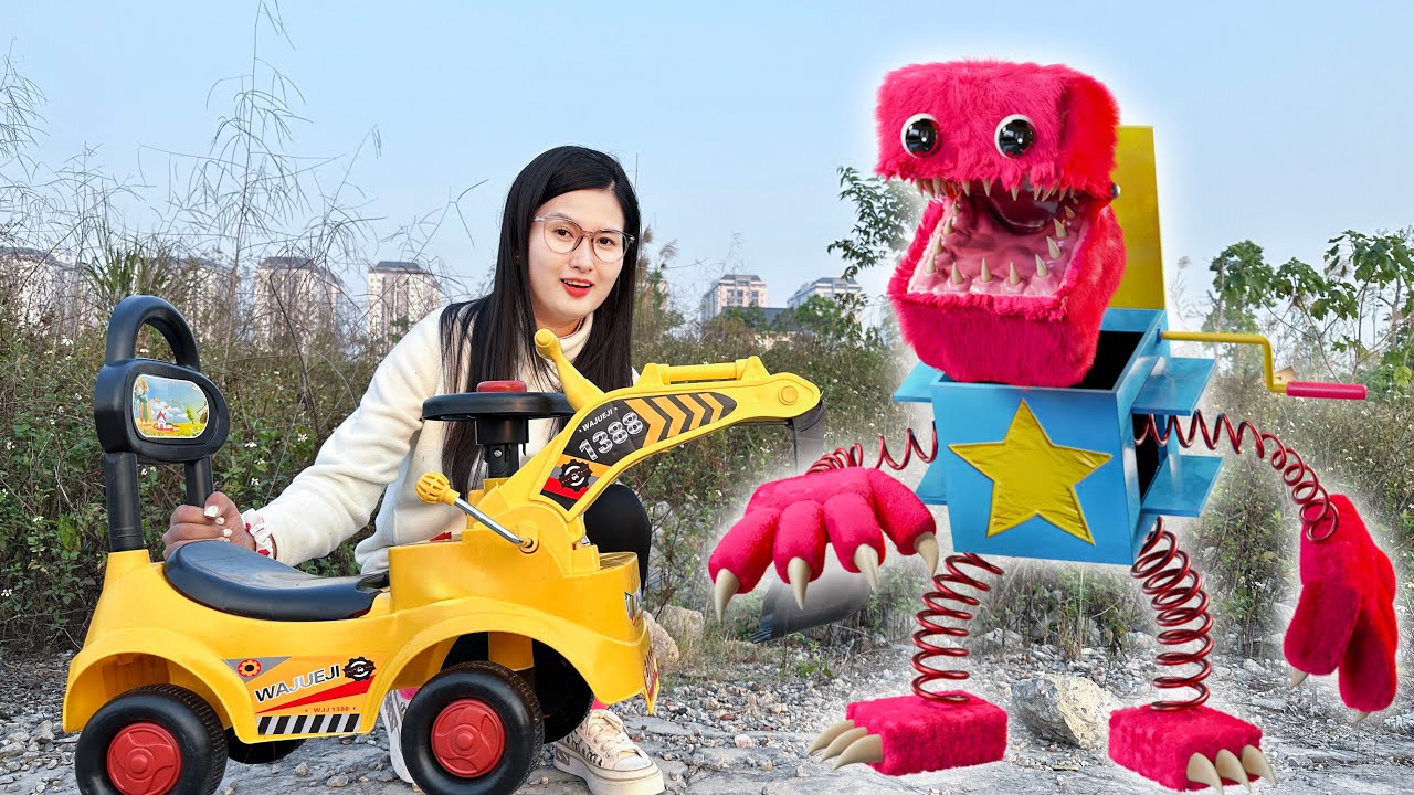 Changcady và chiếc xe máy xúc khổng lồ do ông già noel tặng, chiến thắng hộp quà robot