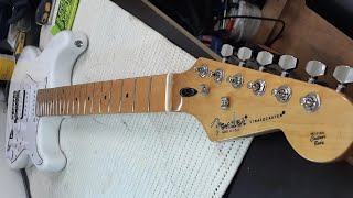Fender Stratocaster USA 🇨🇳 Replica. Шлифовка ладов. замена порожка. Настройка.