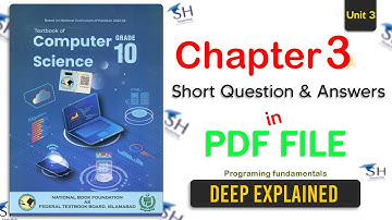 Class 10 Computer Science | Chapter 3 - Exercise Short Question & Answer | Federal Board - NBF
