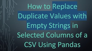 How to Replace Duplicate Values with Empty Strings in Selected Columns of a CSV Using Pandas