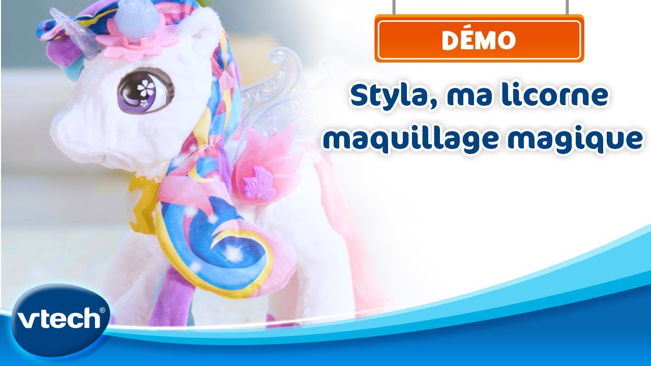 VTech Styla, ma licorne maquillage magique- Jouet interactif, animal de  compagnie électronique chantant avec baguette 