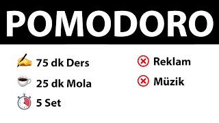 Pomodoro Tekniği - 75 dk Ders 25 dk Mola (5 Set) - Reklamsız - Müziksiz