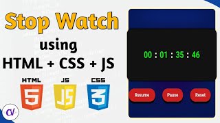 Build Stop Watch using HTML CSS and JavaScript | codeitwise