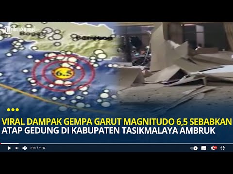 Viral Dampak Gempa Garut Magnitudo 6,5 Sebabkan Plafon Atap Gedung di Kabupaten Tasikmalaya Ambruk