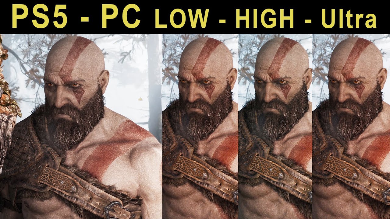 God of War 2018 no PC Ultra comparado com Ragnarok no PS5