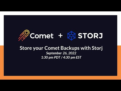 Store your Comet Backups with Storj.io