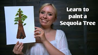 Watercolor SEQUOIA TREE tutorial!
