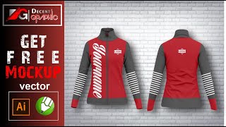 Free Women's jacket Editable Mockup Design in Adobe Illustrator & CorelDraw  (Get Free Vector) screenshot 5