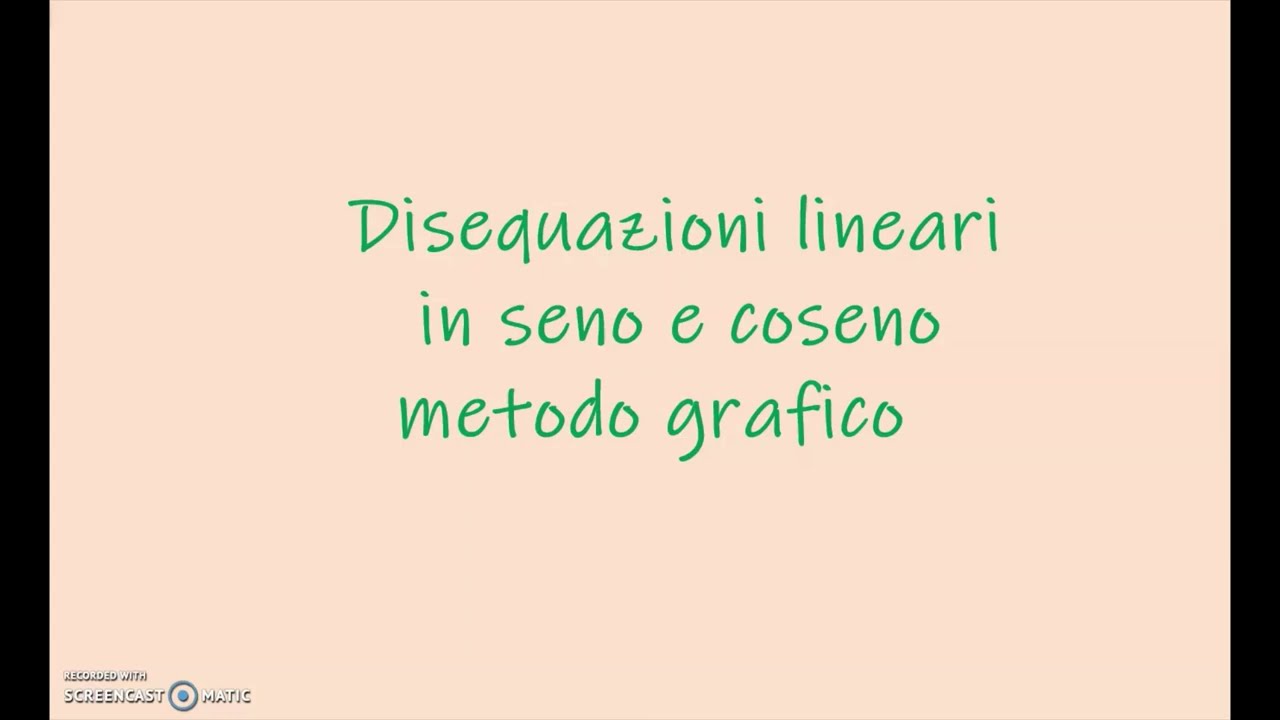 Goniometria 56 Disequazioni lineari in seno e coseno metodo grafico