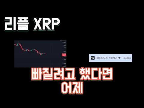 리플 XRP 빠질려고 했다면 어제