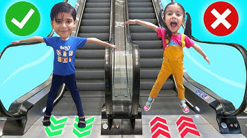 Escalator Mall Adventure - Kids Learn Mall Safety Rules