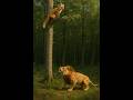 The King Leaps Lion Hunt Fox From A Tall Tree Lion Wildlifeentertainment Animals Hunting 
