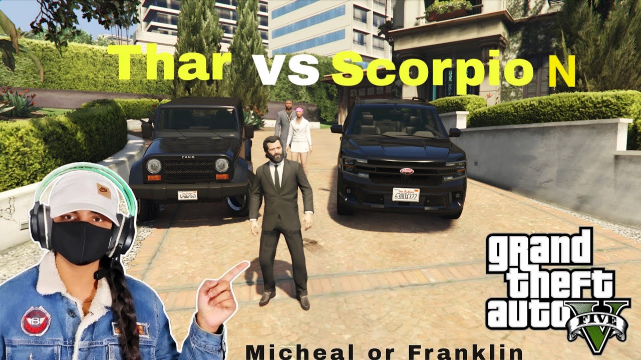 🔥Thar vs Scorpio-N | Michael vs Franklin in GTA 5  Gameplay 😱 कौन जीतेगा? #gta5 #gta6