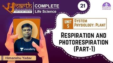 Respiration and Photorespiration (Part-1) | CSIR Life Science 2021 by Himanshu Yadav