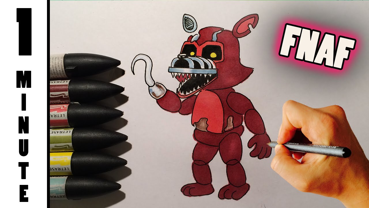 How To Draw Nightmare Adventure Foxy From Fnaf World Drawing Lesson Preview Youtube - adventure nightmare foxy roblox