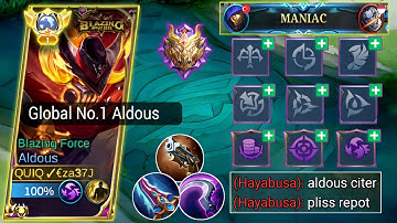 TOP 1 GLOBAL ALDOUS ONE SHOT BUILD AND EMBLEM SET 2023 | AUTO MANIAC! ALDOUS BEST BUILD 2023 - MLBB