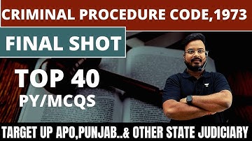 TOP CRIMINAL PROCEDURE CODE 1973 MCQs | UP APO pre. Exam, PUN, MP ADPO | CRPC MCQS (Part8)