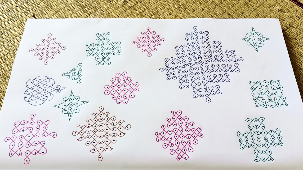 Simple sikku kolam easy Kambi kolam melikala muggulu easy sikku kolam 