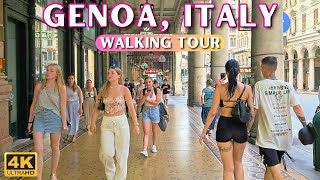 Genoa Italy Street Walk  | Walking Tour In 4k [With Caption]
