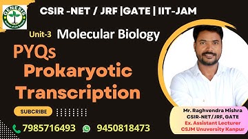 PYQs | Prokaryotic Transcription | CSIR-NET, Life Sciences | Molecular Biology #genesis_institute
