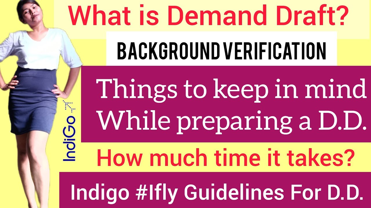 How To Issue Demand Draft for Cabin Crew Training At Ifly #indigo , Background verification process