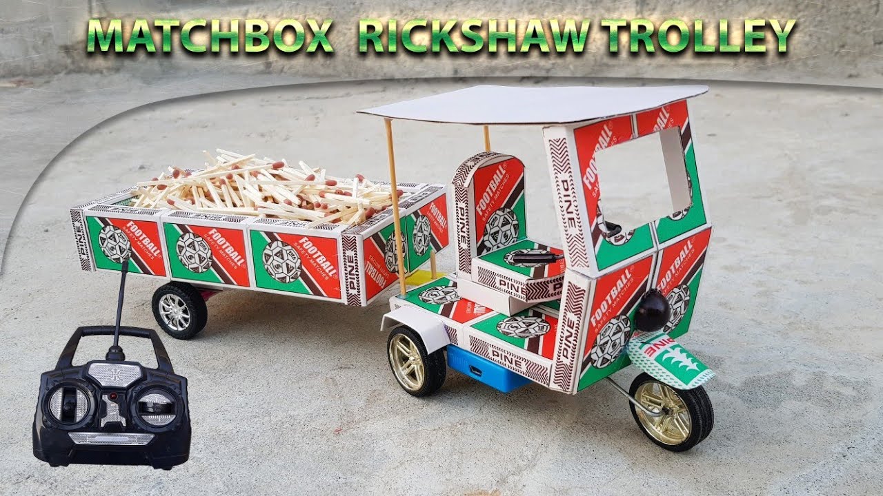 How to Make Matchbox Tractor at Home | Rickshaw Tractor Trolley Kaise ...