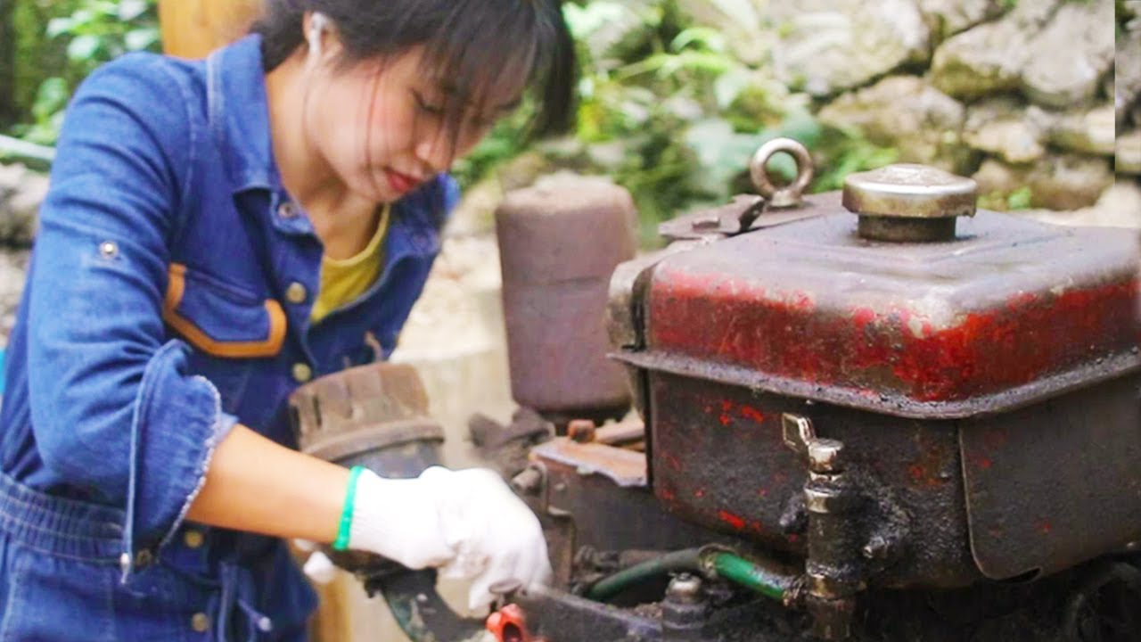 Гениальная девушка исправляет самый грязный дизельный двигатель! Прекрасный процесс трансформации🎈