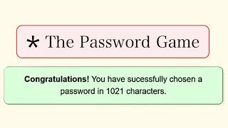How I Accidentally Beat The Password Game