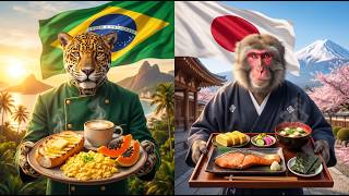 What If Animals Served Breakfast Around the World?🌍🐾🔥 AI Visual