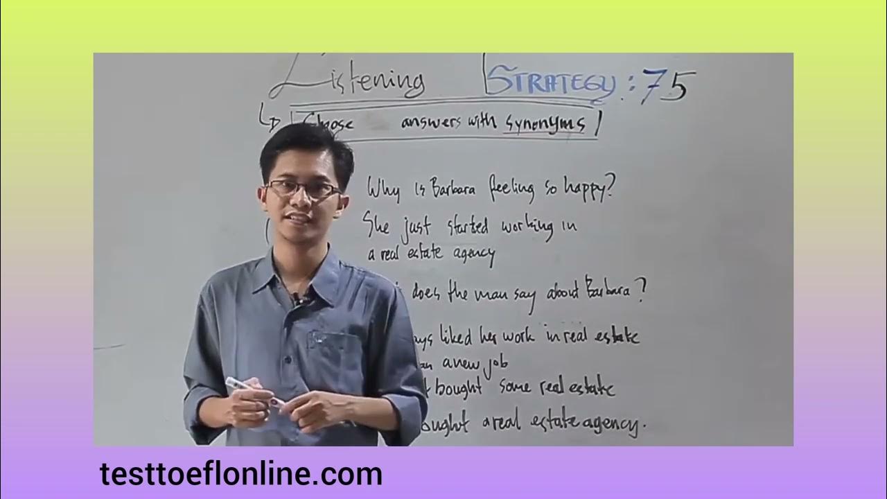 Contoh Strategi Cara Menjawab Soal Listening Soal TOEFL - Strategi 75 Contoh Strategi Cara Menjawab Soal Listening Soal TOEFL - Strategi 75