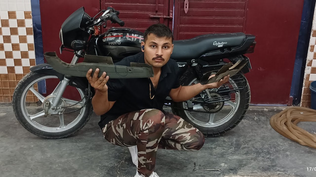 Splendor Chain Guard Removal splendor chain cover remove || ghar per Chain cover kese hutara - YouTube