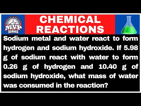How much water in grams is needed to react with 5.98 g of sodium to form 0.26 g of hydrogen?