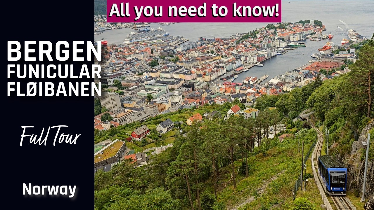 [4K] Bergen Funicular Fløibanen Tour 2025 | Fløibanen Funicular | Mount Fløyen | Burgen Norway