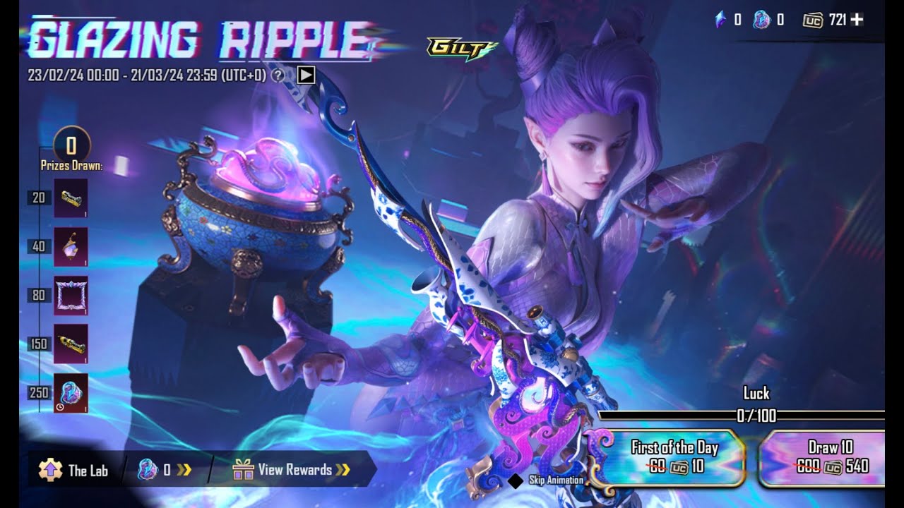 Glazing Ripple Lucky spin & Rewards PUBG Mobile