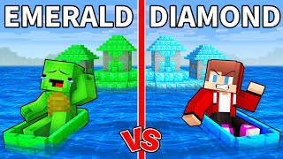 Mikey and JJ Left EMERALD vs DIAMOND Island in Minecraft (Maizen)