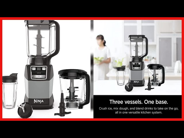 Ninja Amz493brn Compact Kitchen System with Auto-iQ Blender Food Processor Combo