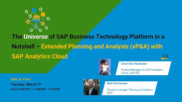 The Universe of SAP Business Technology Platform in a Nutshell – xP&A - Ext. Planning and Analysis