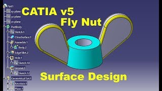 How to create a Fly Nut using CATIA v5 Generative Surface Design
