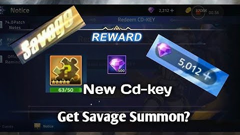New Redeem CD Key + SAVAGE | Mobile Legends Adventure