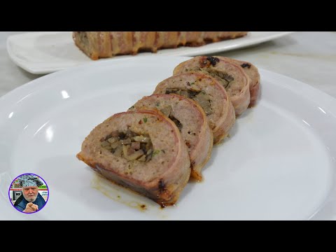 Rollo de carne picada con beicon y hongos muy fácil - Aprende los trucos