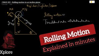 Rolling Motion on an Incline l Explained in minutes l #jee #neet #cuet #apexams #physics