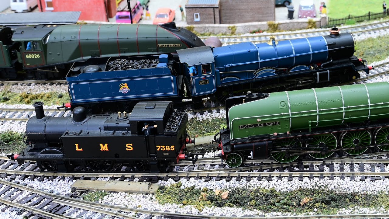 P2, Kings class and class 3F digital locomotive's with sounds running on my model railway.